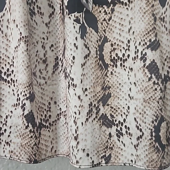 WHBM Floral Paisley Snake Print Silk Halter Blouse - Picture 2 of 7